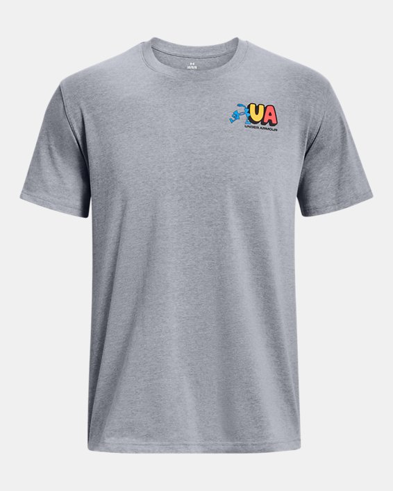 Men's UA Workout Logos Short Sleeve in Gray image number 4